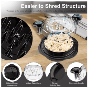 Large Chicken Shredder Tool Twist Meat Shredding Grinder Handles Non-Slip No BPA