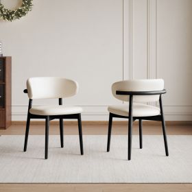 Mid-Century Modern wood feet Dining Chair (Set of 2) – Stylish Wooden Chairs for Dining Room, Kitchen, or Living Room, Comfortable & Durable, Eas