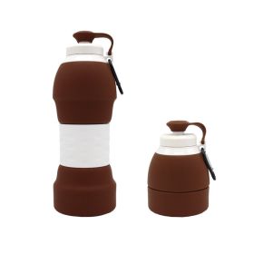 Silicone folding water bottle (Option: Brown)