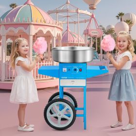 Commercial Cotton Candy Machine With Cart Sugar Floss Maker 1000W For Party Blue (Option: blue)