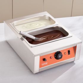 Chocolate Tempering Machine, 17.6 Lbs 2 Tanks Chocolate Melting Pot TEMP Control 86~185F, 1500W Stainless Steel Electric Commercial Food Warmer F (Option: Silver)