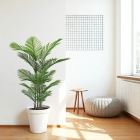 Artificial Areca Palm Plant, 5.2ft Tall Faux Tropical Dypsis Lutescens Tree in Pot for Indoor or Outdoor Home, Office, or Garden Decoration, 2pcs (Option: green)