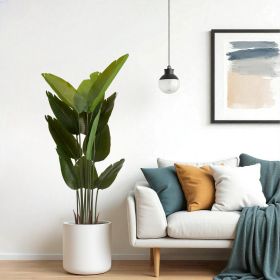 Artificial Bird of Paradise Plant, 5.2ft Tall Faux Tropical Palm Tree in Pot for Indoor or Outdoor Home, Office, or Garden Decoration, 2pcs/set (Option: green)