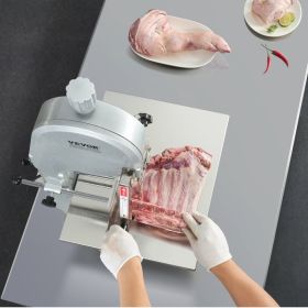 1800W Commercial Electric Meat Bandsaw Stainless Steel Bone Sawing Machine (Option: Silver)