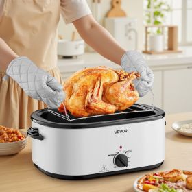 Electric Roaster Oven 26QT Electric Roasting Pan With Self-Basting Lid (Option: White)