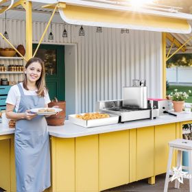 Commercial Automatic Donuts Making Machine Doughnut Maker 6 Rows 360 PCS/H (Option: Silver)