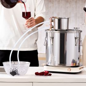 Moonshine Still 8 Gal Water Wine Alcohol Distiller Brewing Kit Stainless Steel (Option: Silver)