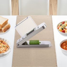 Vegetable Chopper Food Veggie Cutter 3 Stainless Onion Slicer With Container (Option: Silver)