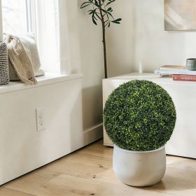 18.5IN dark Artificial Topiary Balls Outdoor Faux Boxwood Decorative Green Spheres for Garden Front Porch Patio Planter Decoration, 2pcs/set (Option: green)