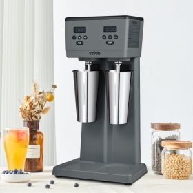 Milkshake Maker, 375W X 2 Electric Milkshake Machine, Commercial Double Heads Drink Mixer Blender, LED Intelligent Microswitch, 3-Speed Milkshake (Option: Grey)